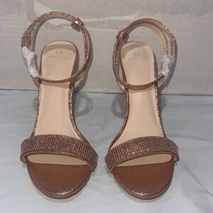 Halston Heritage Shimmering copper color Heels